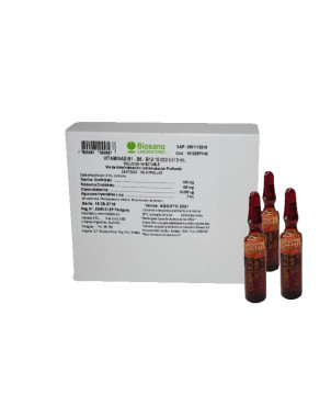 Vitamina B1 - B6 - B12 Inyectable 3 Ampollas 3 mL