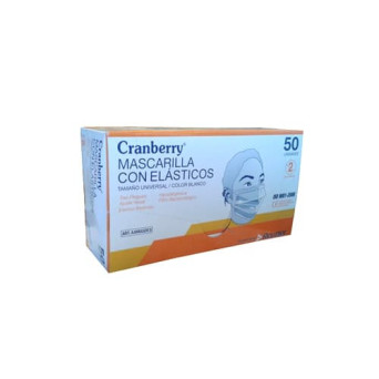 Cranberry Mascarilla con Elasticos x 50