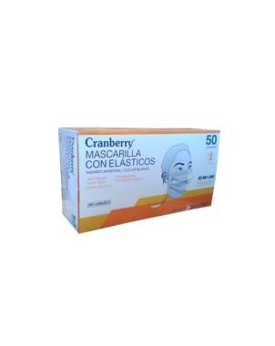 Cranberry Mascarilla con Elasticos x 50