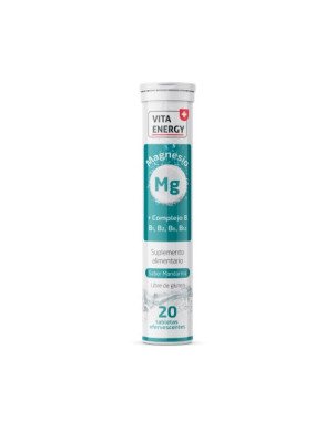 Magnesio + Complejo B 20 Tab. Efervescentes Sabor Mandarina Vita Energy   VENCE 11/2026   STOCK 1