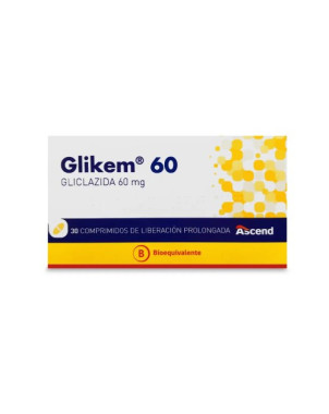 Glikem 60 mg x 30 Comprimidos de Liberación Prolongada   VENCE 09/2026   STOCK 2