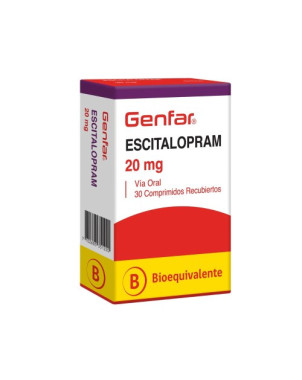 Escitalopram 20 Mg 30 Comp. Recubiertos Genfar