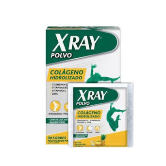 X Ray Colageno Polvo 330 Gramos Sabor Piña 30 Sobres