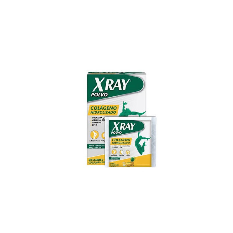 X Ray Colageno Polvo 330 Gramos Sabor Piña 30 Sobres
