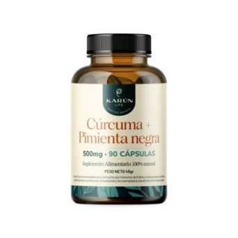 Curcuma + Pimienta Negra 500 Mg X 90 Capsulas Karun Life