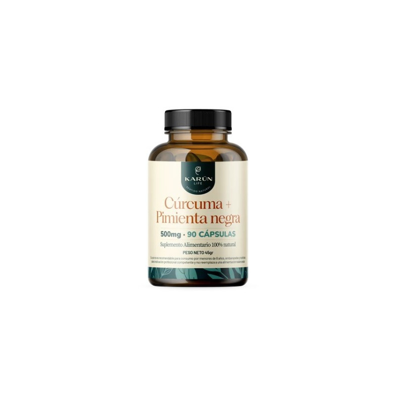 Curcuma + Pimienta Negra 500 Mg X 90 Capsulas Karun Life