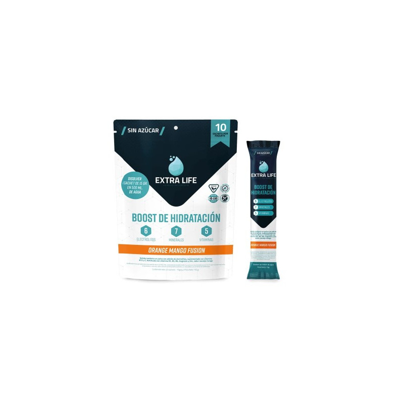 Extra Life Bebida Hidratante Con Electrolitos Orange Mango 10 Sachet