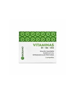 Vitaminas B1 - B6 - B12 Sol. Inyectable 3 Ampollas Biosano