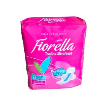 Fiorella Toallas Femeninas Ultrafinas Tela Seca Con Alas 8 Un.