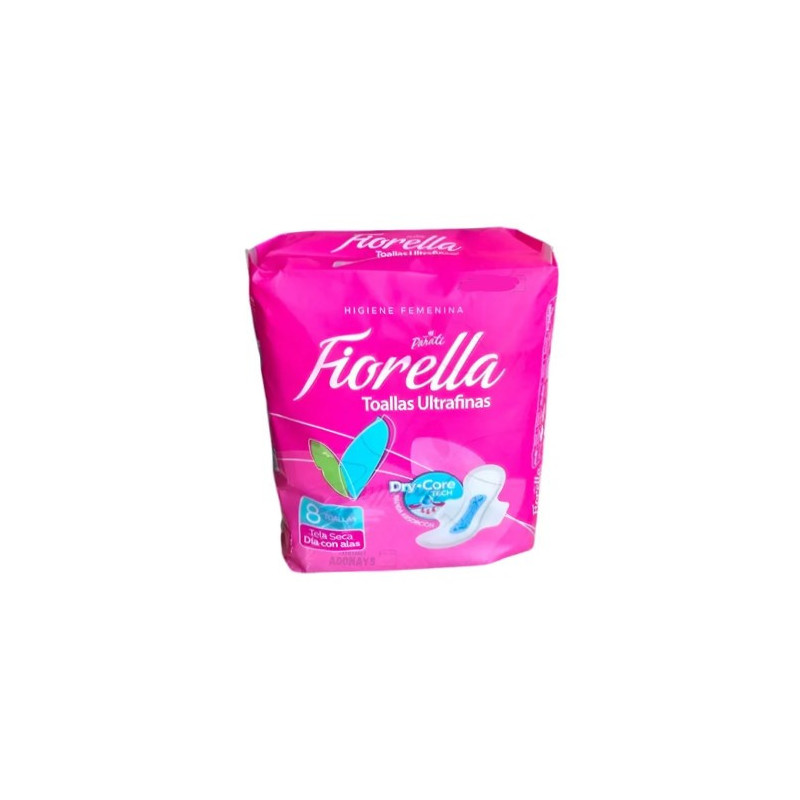 Fiorella Toallas Femeninas Ultrafinas Tela Seca Con Alas 8 Un.