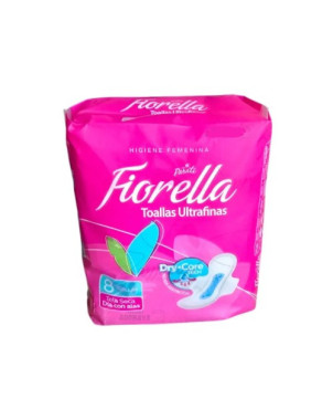 Fiorella Toallas Femeninas Ultrafinas Tela Seca Con Alas 8 Un.